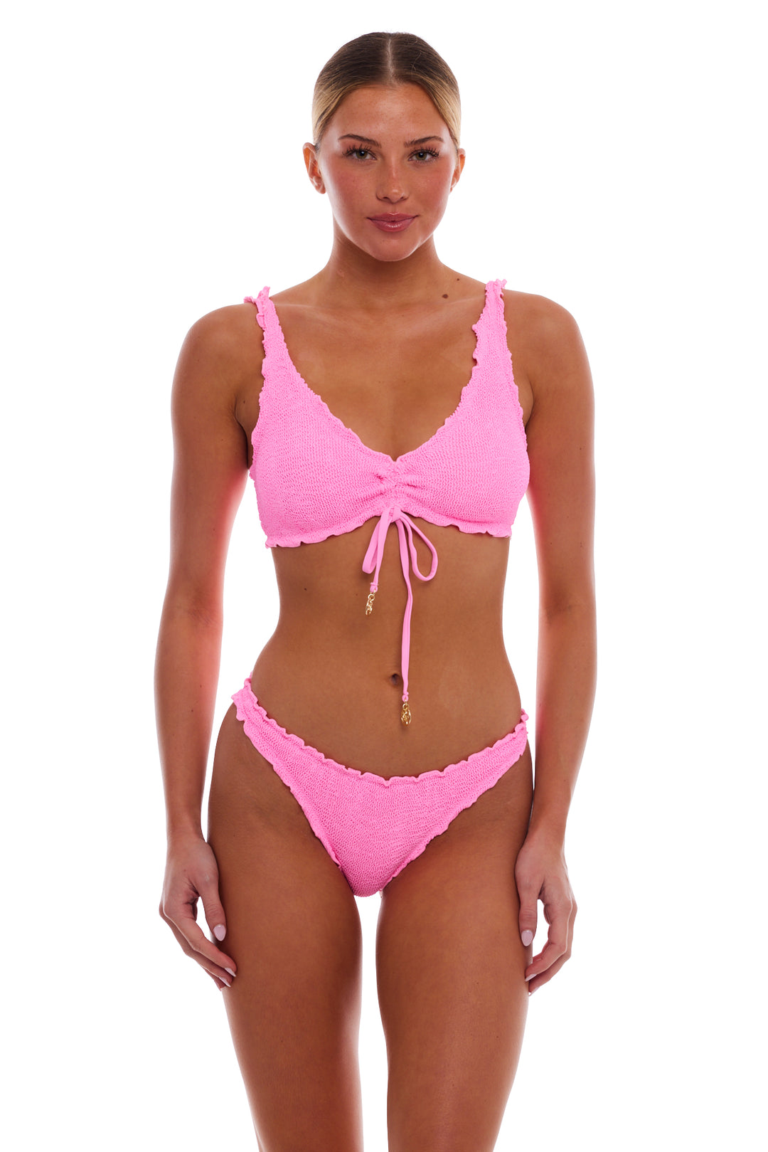 BERMUDA SCALLOPED SCOOP NECK BIKINI TOP
