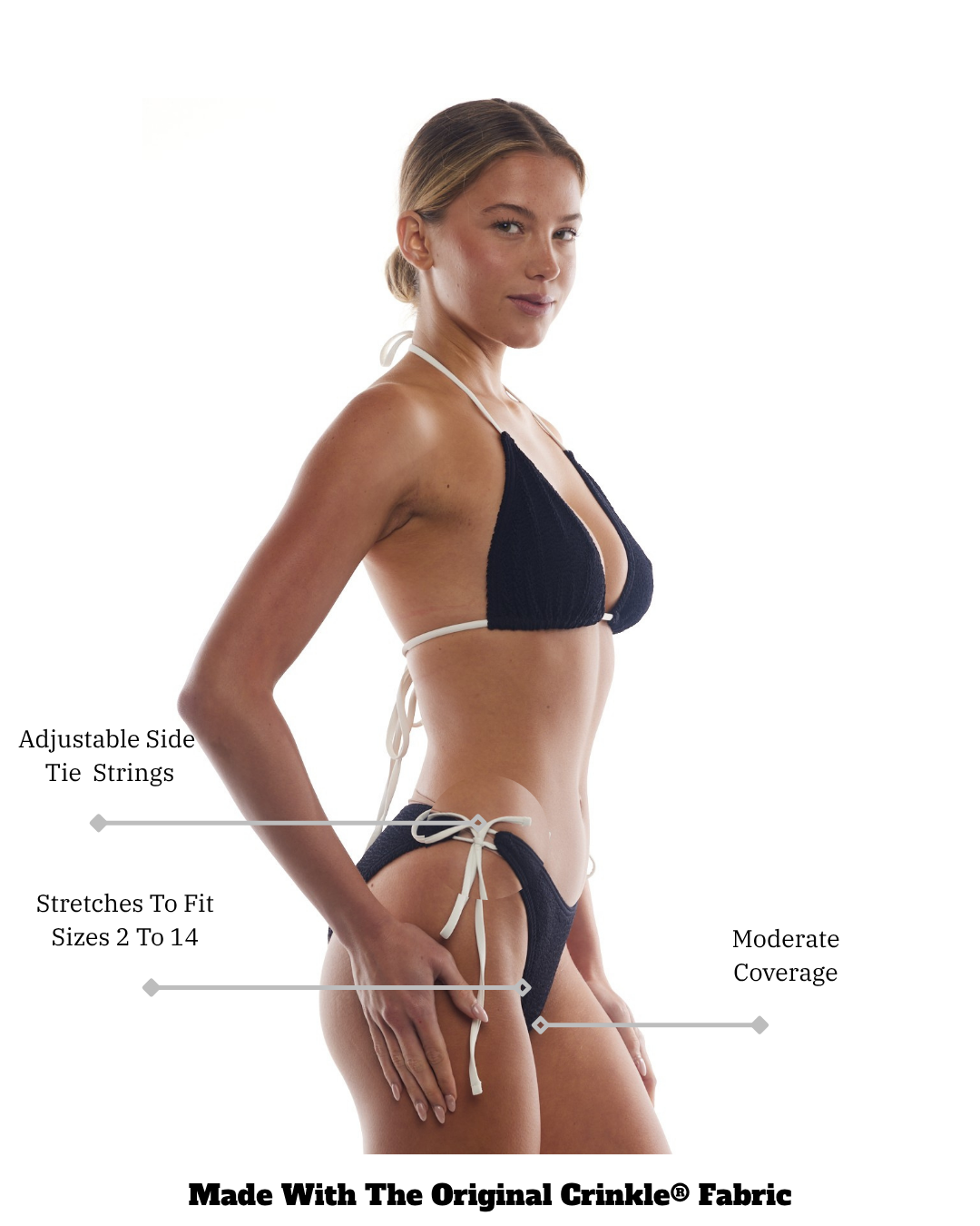 JAMAICA CLASSIC TIE SIDE STRINGS BIKINI BOTTOM