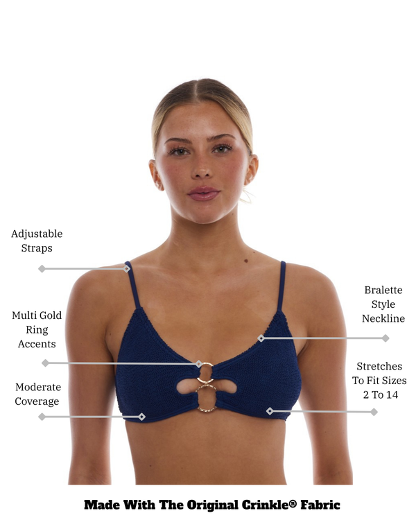 DUBAI MULTI GOLD RING BRALETTE BIKINI TOP