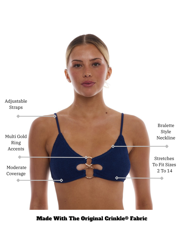 DUBAI MULTI GOLD RING BRALETTE BIKINI TOP