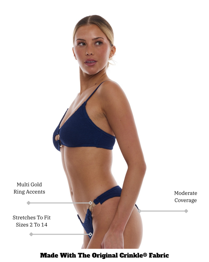DUBAI MULTI GOLD RING MODERATE COVERAGE BIKINI BOTTOM