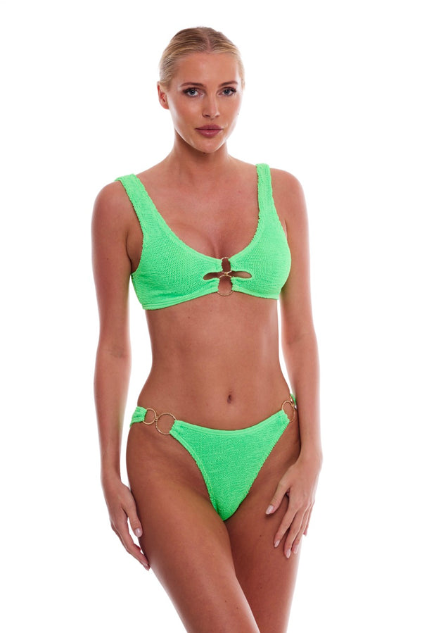 DOHA MULTI-GOLD RING SCOOP BIKINI TOP