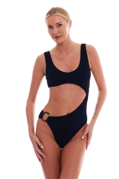 PORTOFINO CUTOUT TORTOISE RING ONE PIECE SWIMSUIT