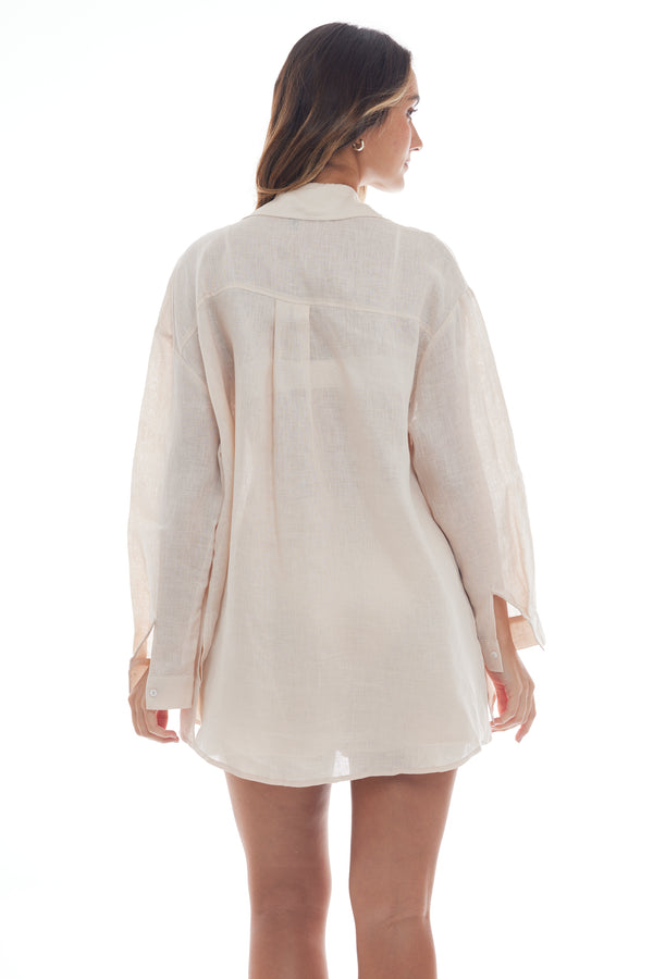 Monaco Linen Shirt-Dress Tunic