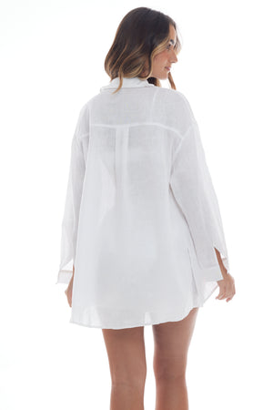 Monaco Linen Shirt-Dress Tunic