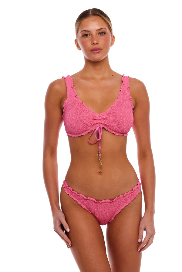 BERMUDA SCALLOPED SCOOP NECK BIKINI TOP