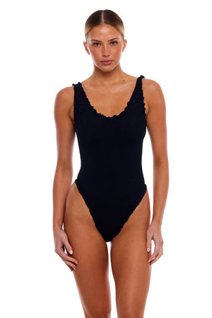 BERMUDA SCALLOPED ONE PIECE SWIMSUIT