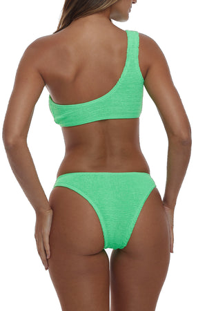 TURIN ONE SHOULDER TORTOISE RING BIKINI TOP