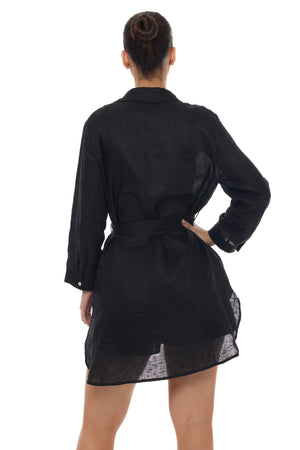 Monaco Linen Shirt-Dress Tunic