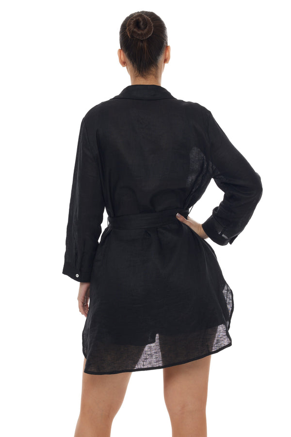 Monaco Linen Shirt-Dress Tunic