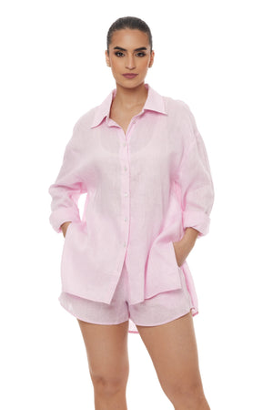 Monaco Linen Shirt-Dress Tunic