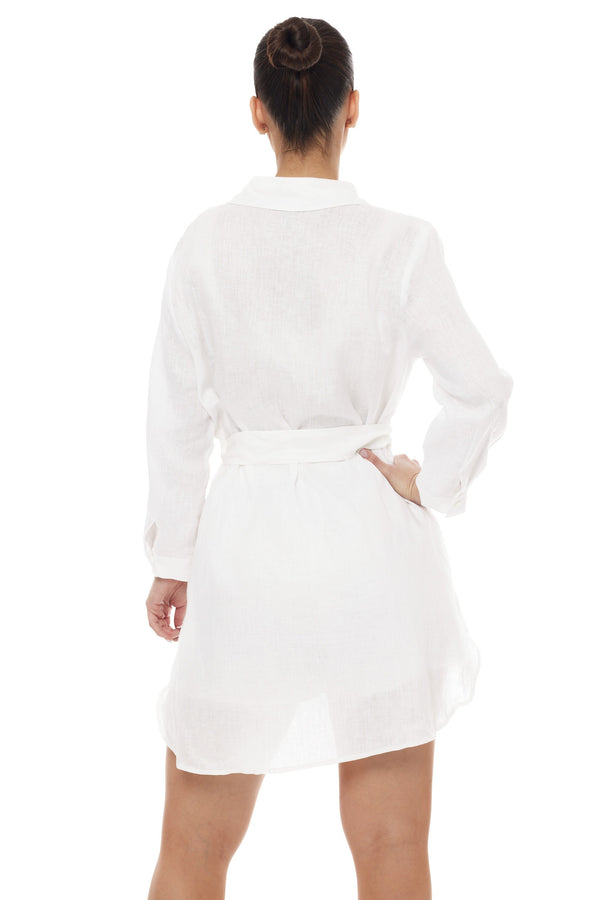 Monaco Linen Shirt-Dress Tunic