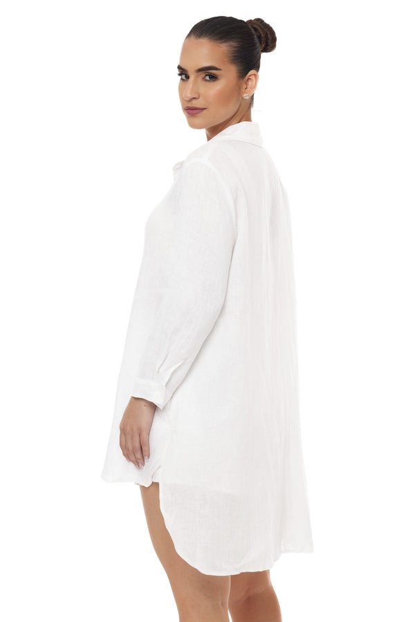 Monaco Linen Shirt-Dress Tunic
