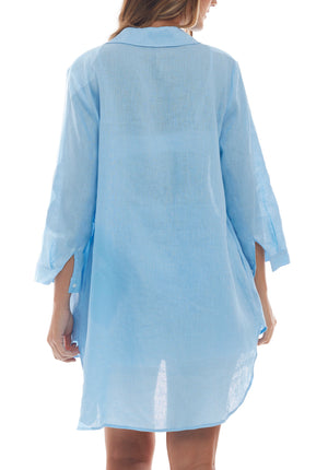 Monaco Linen Shirt-Dress Tunic