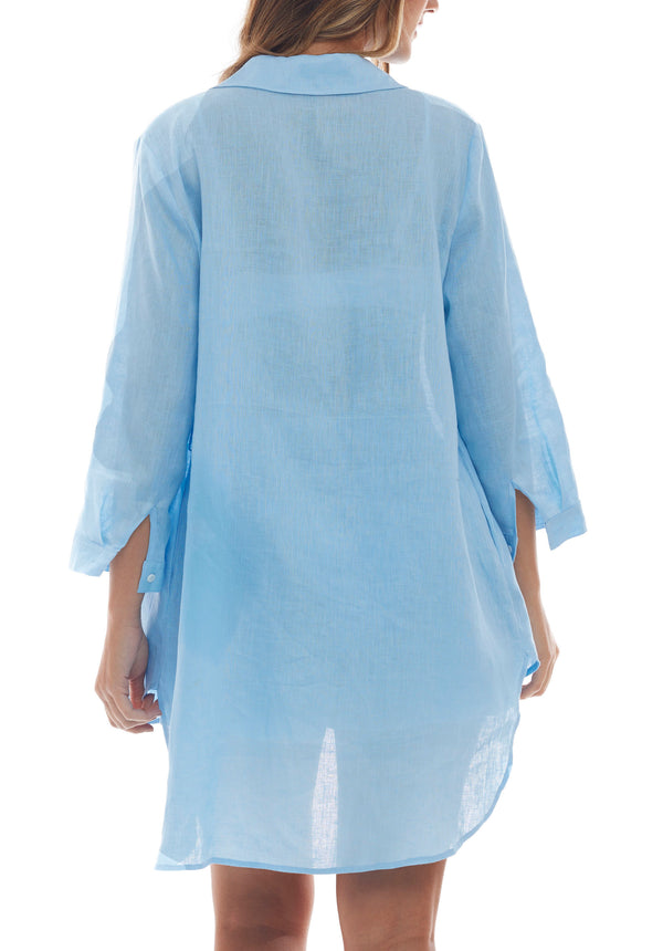 Monaco Linen Shirt-Dress Tunic