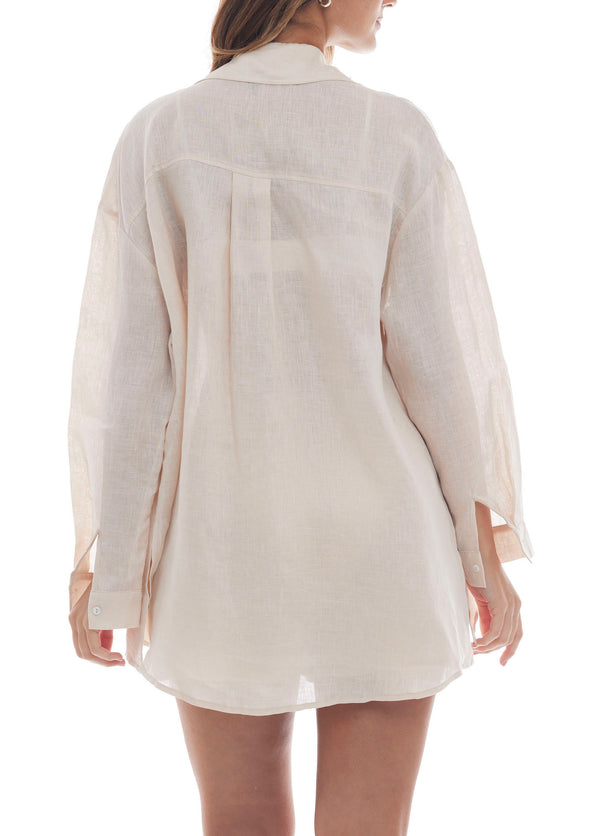 Monaco Linen Shirt-Dress Tunic