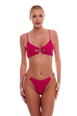 DUBAI MULTI GOLD RING BRALETTE BIKINI TOP