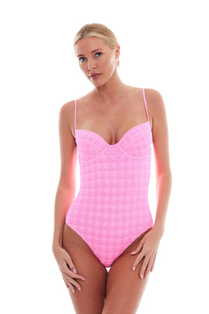 ST TROPEZ UNDERWIRE SPAGHETTI STRAPS ONE PIECE SWIMSUIT