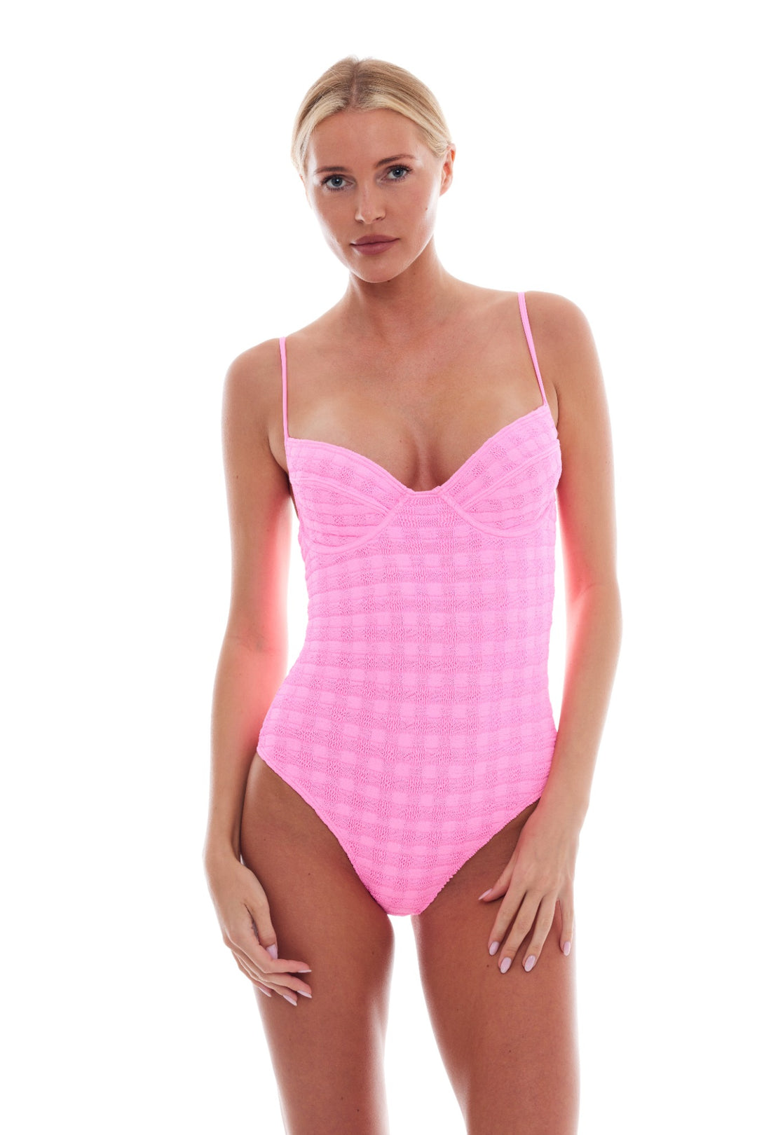 ST TROPEZ UNDERWIRE SPAGHETTI STRAPS ONE PIECE SWIMSUIT