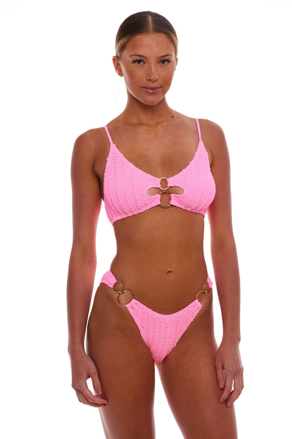 DUBAI MULTI GOLD RING MODERATE COVERAGE BIKINI BOTTOM