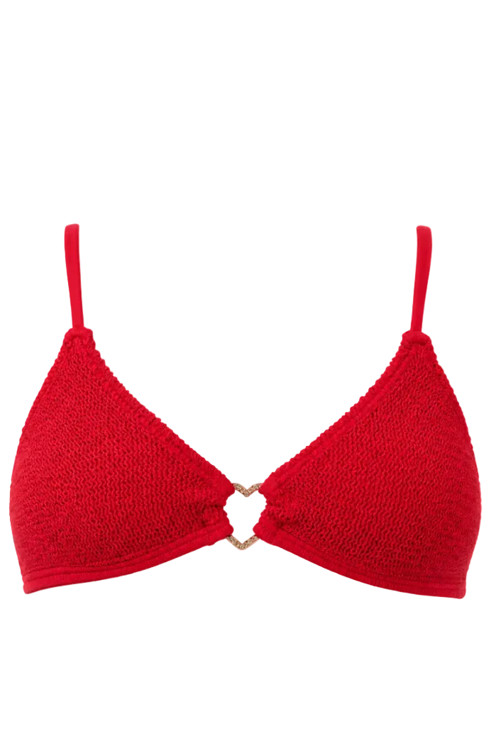 FIJI HEART ACCENT BRALETTE BIKINI TOP