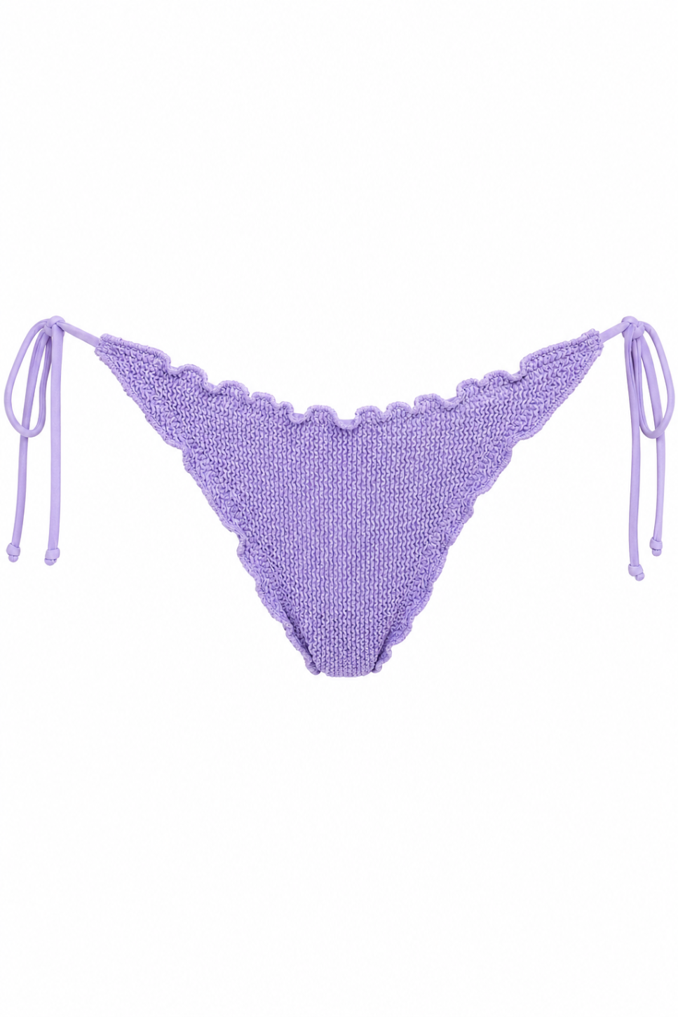 MALTA SCALLOPED STRINGS MID COVERAGE BIKINI BOTTOM