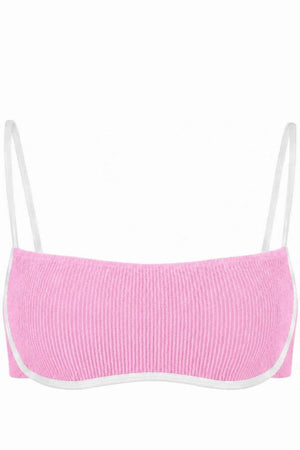 MONTEGO WHITE LINED BRALETTE BIKINI TOP