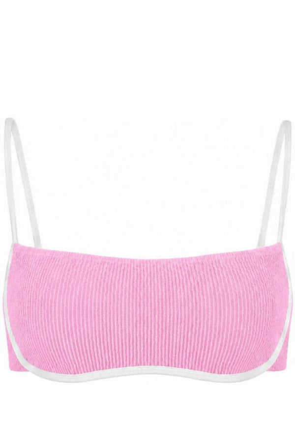 MONTEGO WHITE LINED BRALETTE BIKINI TOP