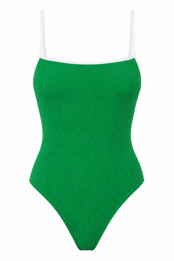 MONTE CARLO WHITE SPAGHETTI STRAPS ONE PIECE SWIMSUIT