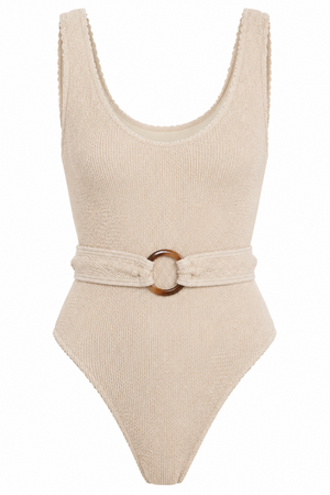 FLORENCE TORTOISE RING BELT ONE PIECE SWIMSUIT
