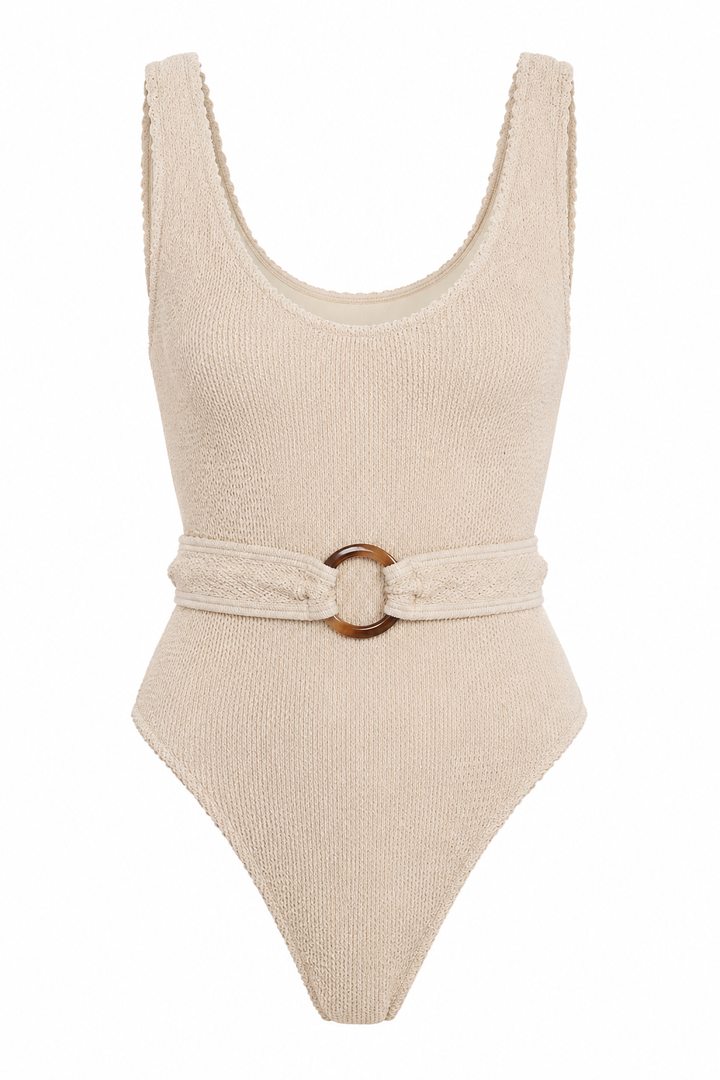 FLORENCE TORTOISE RING BELT ONE PIECE SWIMSUIT