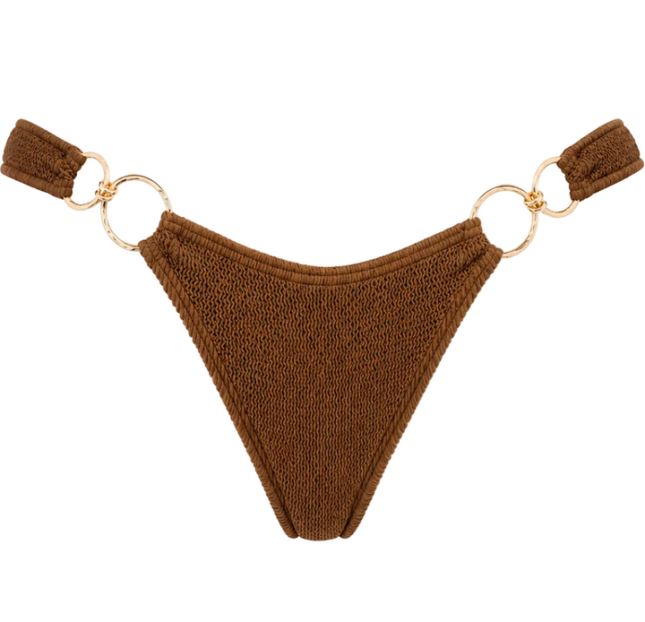 DUBAI MULTI GOLD RING MODERATE COVERAGE BIKINI BOTTOM