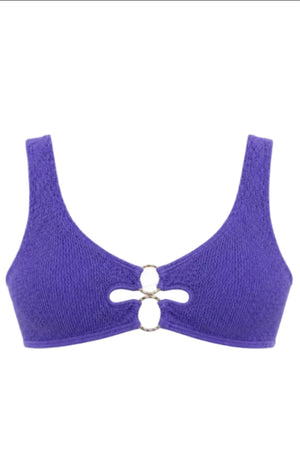 DOHA MULTI-GOLD RING SCOOP BIKINI TOP