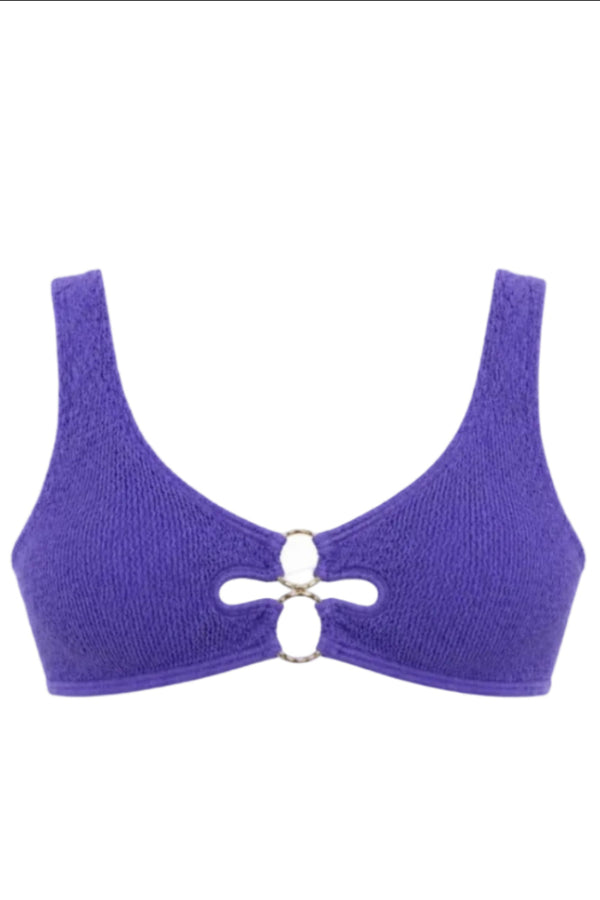 DOHA MULTI-GOLD RING SCOOP BIKINI TOP