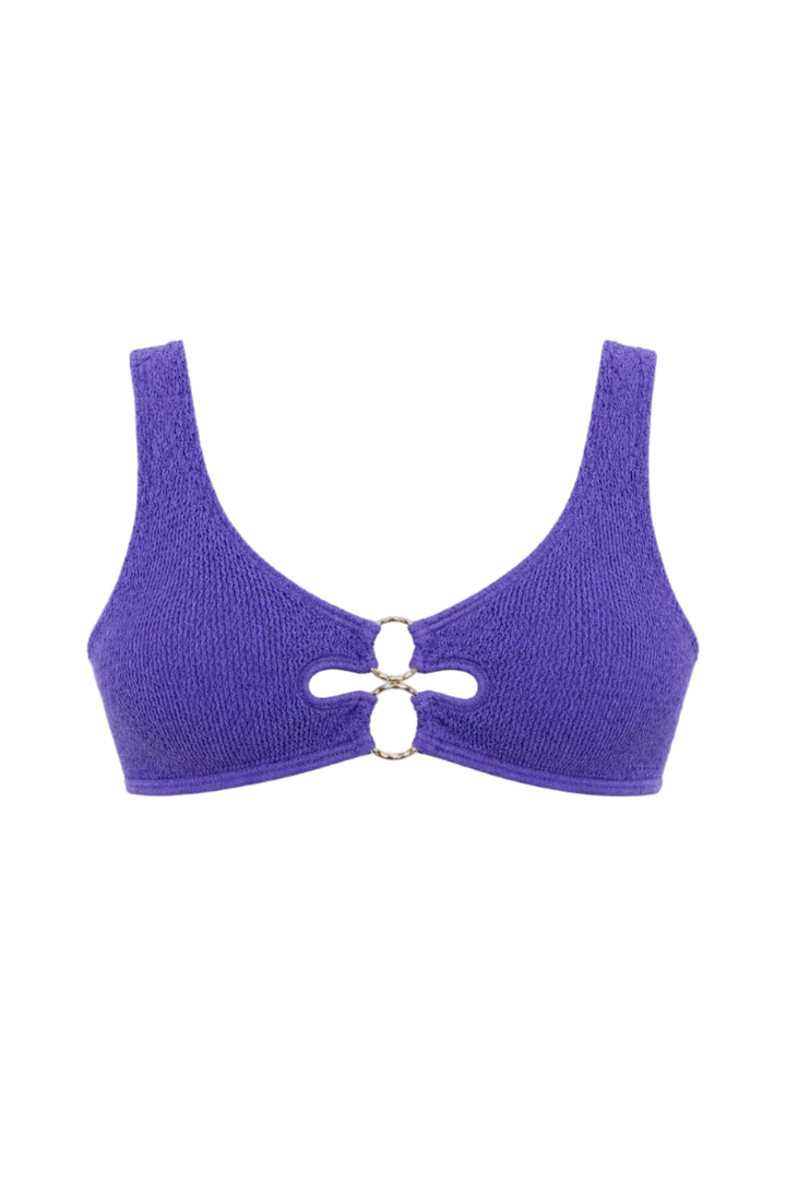 DOHA MULTI-GOLD RING SCOOP BIKINI TOP