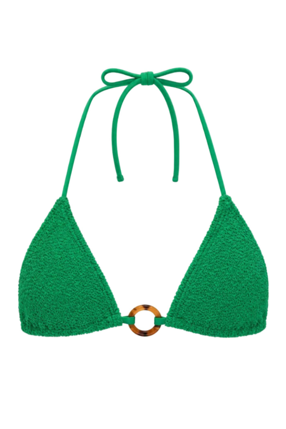 SANTORINI TORTOISE RINGS TRIANGLE BIKINI TOP