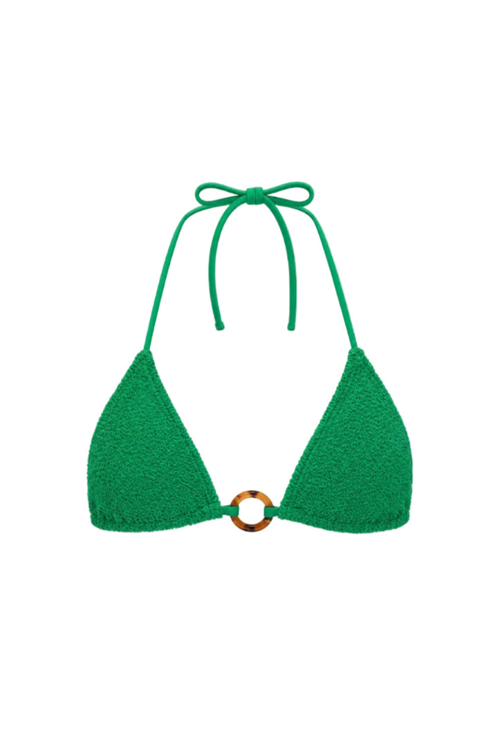 SANTORINI TORTOISE RINGS TRIANGLE BIKINI TOP