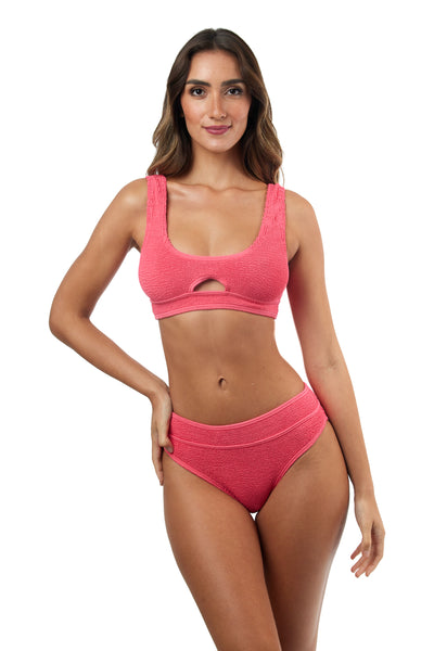 Turks And Caicos High-Waisted Full One Size Bikini BOTTOM ONLY (Calypso Coral)