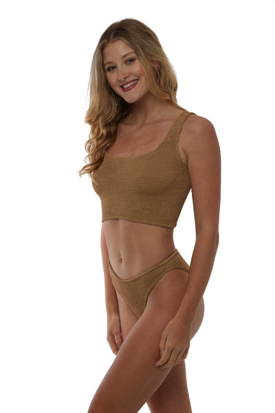 Cairo Crop Tankini Basic Crinkle Stretch One Size TOP ONLY