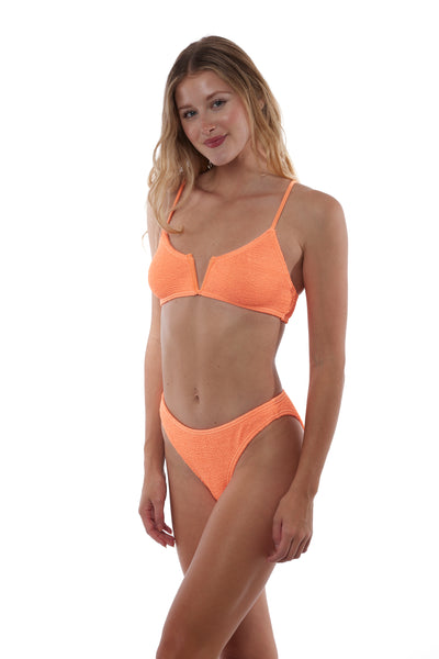 Ibiza V-Cut String Straps One Size Bikini TOP ONLY (Tangerine)