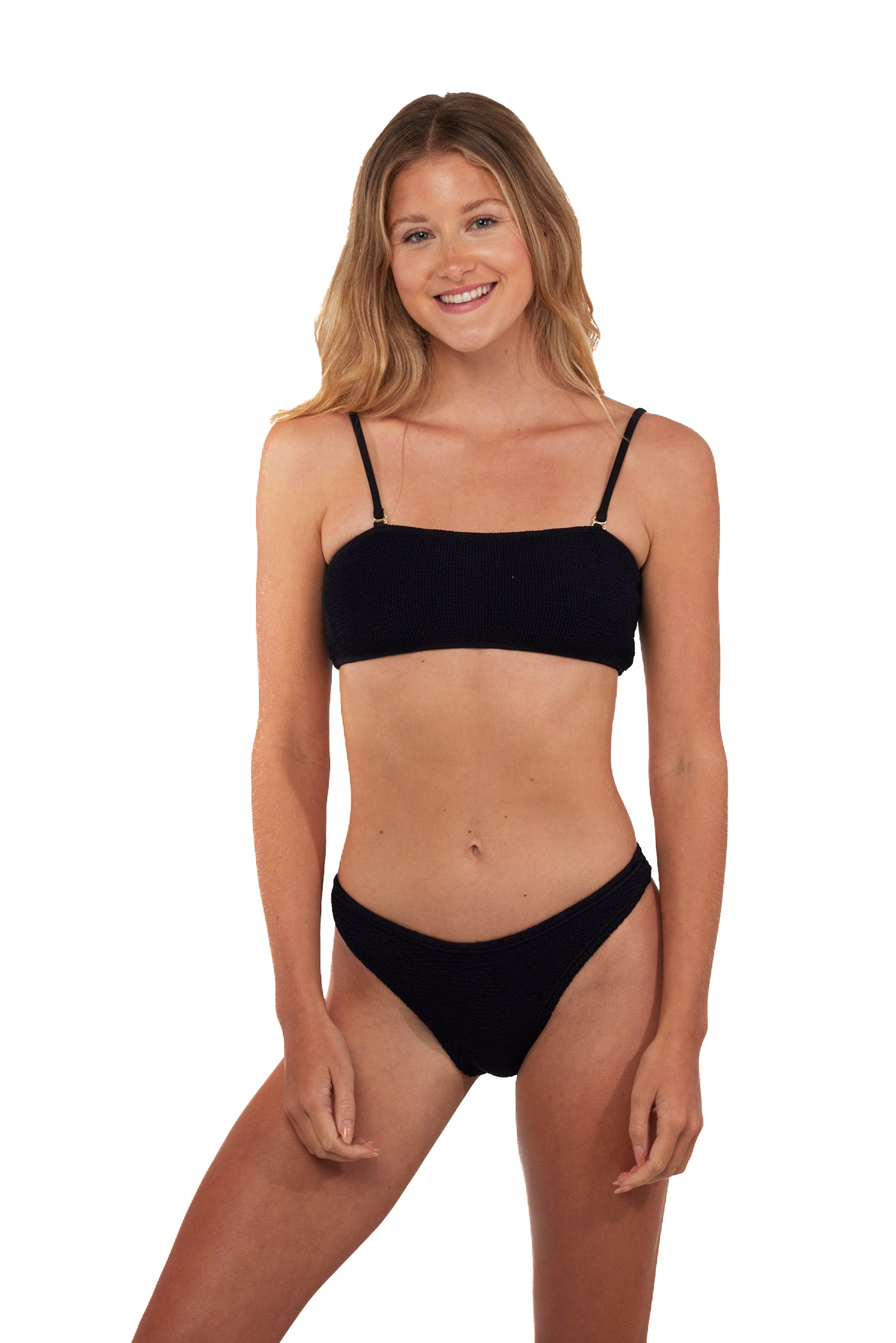 Turks And Caicos Tube with Straps One Size Bikini TOP ONLY (Black)