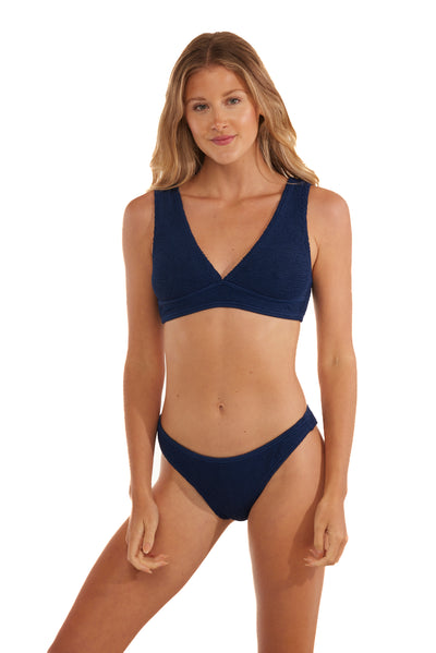 Maui V-Neck One Size Bikini TOP ONLY (Navy Blue)
