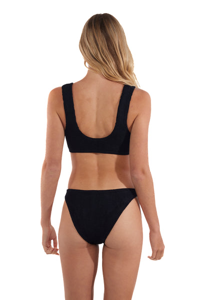 Maui V-Neck One Size Bikini TOP ONLY (Black)