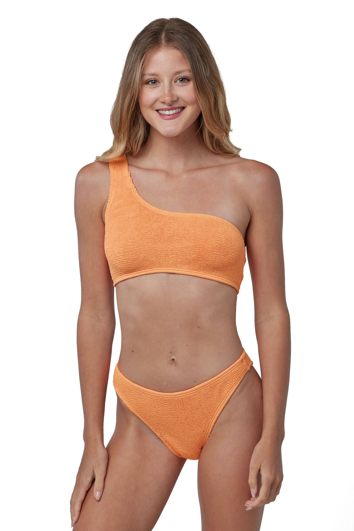 Bora Bora One Shoulder One Size Bikini TOP ONLY (Papaya)