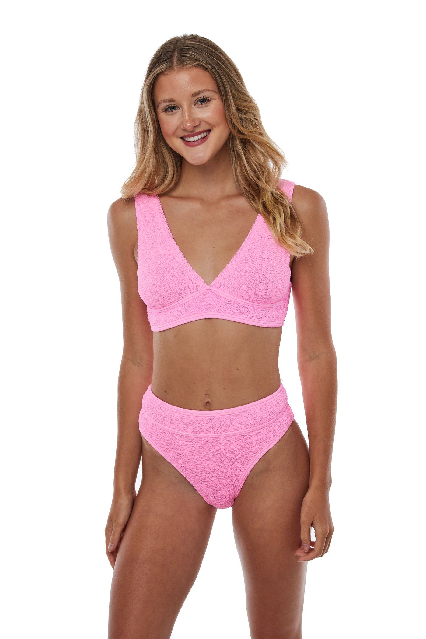Maui V-Neck One Size Bikini TOP ONLY (Strawberry Pink)