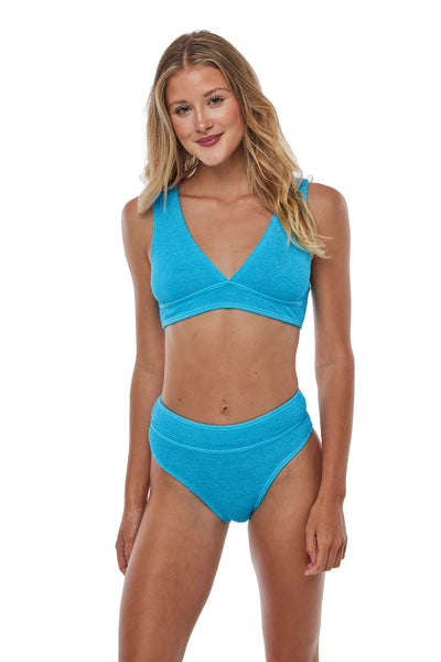 Turks And Caicos High-Waisted Full One Size Bikini BOTTOM ONLY (Blue Turquoise)