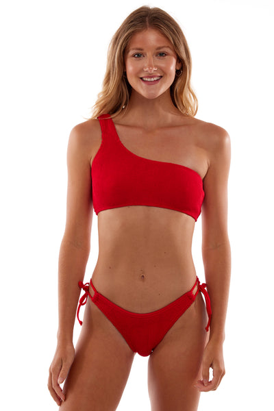 Bora Bora One Shoulder One Size Bikini TOP ONLY (Red)