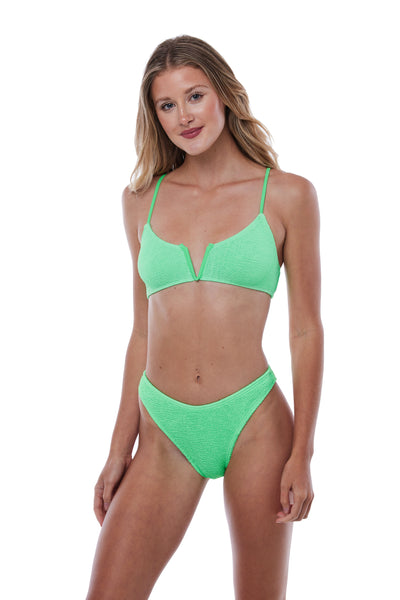 Ibiza V-Cut String Straps One Size Bikini TOP ONLY (Jungle Green)