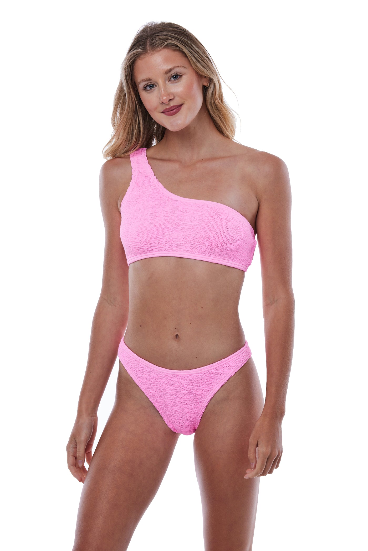 Bora Bora One Shoulder One Size Bikini TOP ONLY (Strawberry Pink)