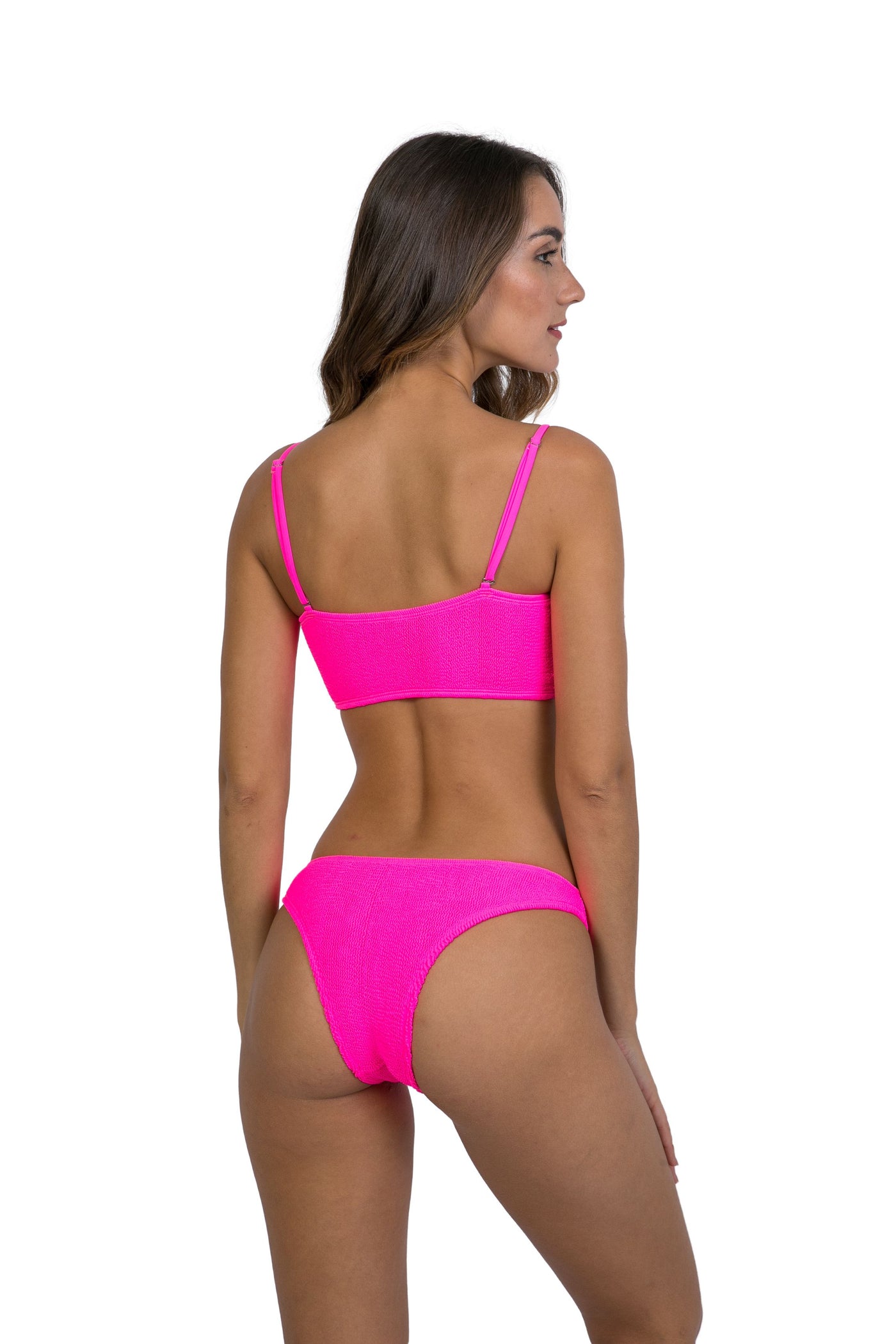 Turks And Caicos Tube with Straps One Size Bikini TOP ONLY (Neon Pink)